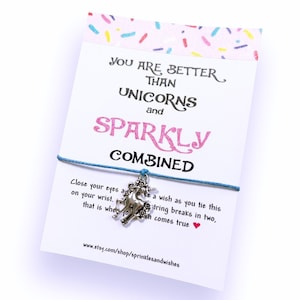 Unicorn Wish Bracelet: Silver Charm, Inspirational Gift