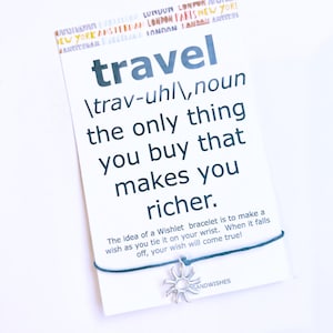 Travel Wish Bracelet, Gifts for Travelers Women, Gifts for Travelers Men, Travel Lovers Gifts, Travel Bracelet, Best Friend Gift