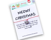 Christmas Cat String Bracelet, Make a Wish Cat Bracelet, Small Gift for Cat Lover, Cat Themed Gift, Stocking Stuffer, Cat Owner Meowy Catmus Il_170x135