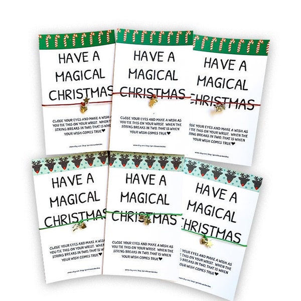 Christmas Wish Bracelet Set: Star & Heart Charm, Holiday Favors