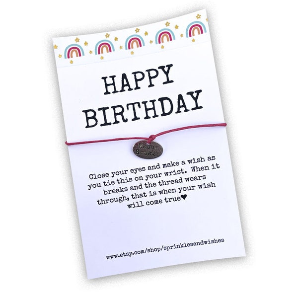 Wish Bracelet Birthday, Birthday Gifts for Her, Birthday Gifts for Friend, Birthday Wish Bracelet, Birthday Wishes Card, Birthday Gift Ideas