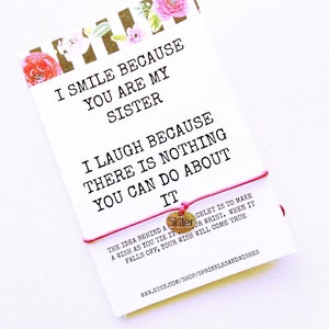 Wish Bracelet Sister, Sister Wish Bracelet, Sister Gift Birthday, Sister Gift Long Distance, Sister Gift Funny, Sister Gift Jewelry