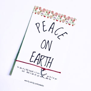 Peace on Earth Wish Bracelet, Small Xmas Gifts, Christmas Gifts for Women, Best Stocking Stuffer, Small Gifts for Holiday Event,Gift Under 5
