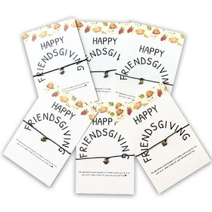 Friendsgiving Party Favor Guest Gift Make a Wish String Bracelet with Heart