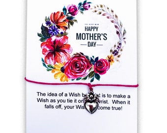 Mother's Day Gift, Mother's Day Card, Mother's Day Gift from Daughter, Wish Bracelet Mom, Mother's Day Gift Ideas, Mother's Day Jewelry