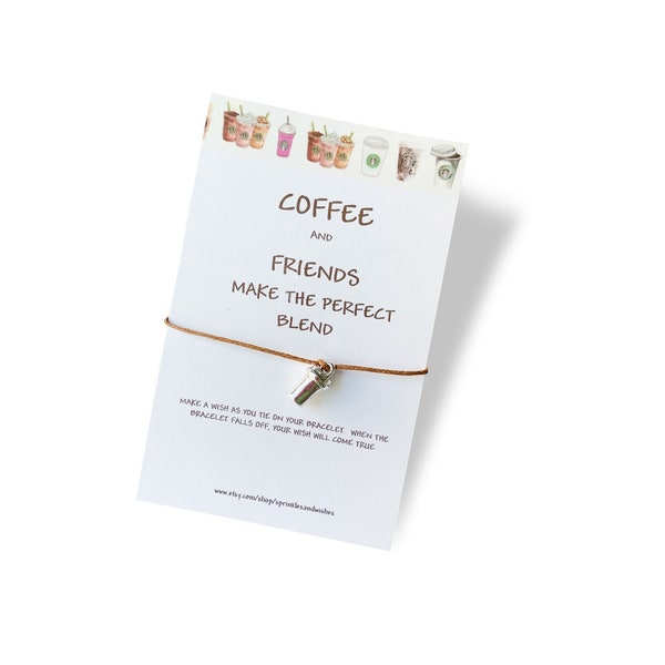 Coffee Jewelry, Coffee Lovers Gift, Friendship Gift, Friendship Bracelet, Friendship Card, Friendship Jewelry, Friendship Jewelry Gift