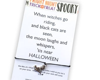 Flying Witch Halloween Wish Bracelet: Trick or Treat Party Favor