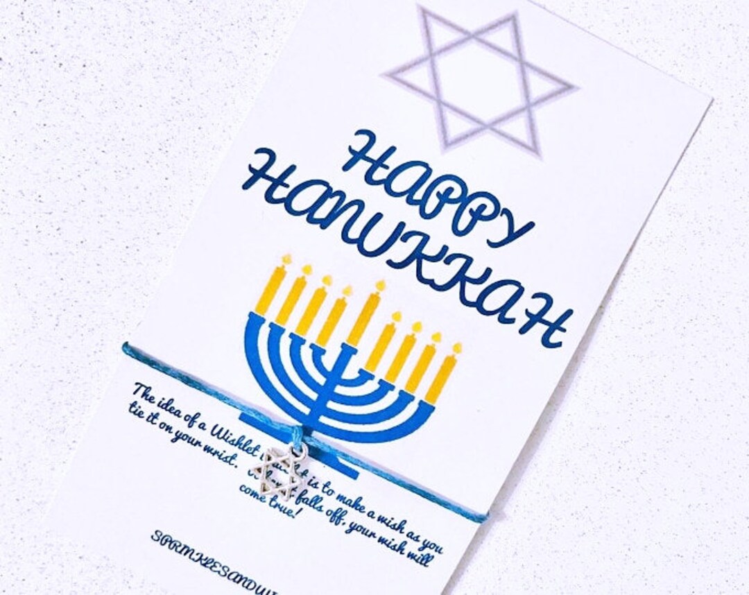 Hanukkah Bracelet Wish Bracelet, Star of David Hanukkah Gift, Gifts Under 5  Dollars, Bracelet Gift for Women, Friendship Gifts 