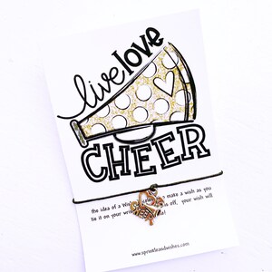 Cheer Wish Bracelet with Silver Heart Charm, Team Cheer Gift