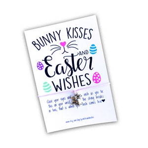 Easter Wishes Bunny Kisses, Easter Wishes, Easter Gifts for Kids, Easter Basket Stuffers, Easter Jewelry Bracelet, Easter Jewelry for Kids