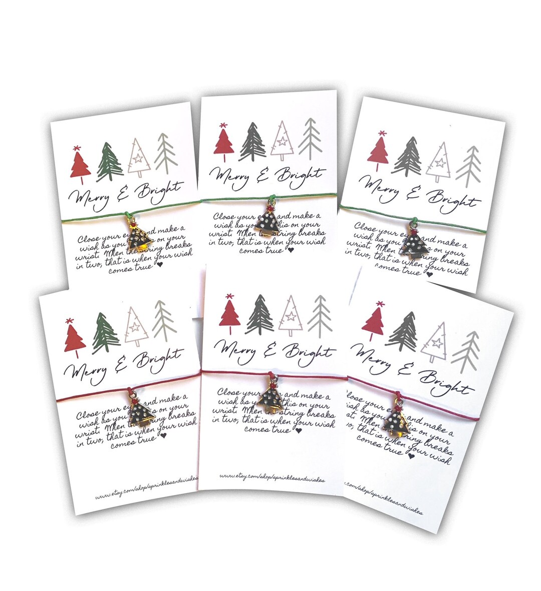Small Bulk Gifts for Coworkers, Christmas Wish Bracelets Bulk Set