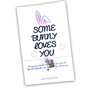 Some Bunny Loves You Card Easter Wish Bracelet, Easter Wishes Bracelet, Easter Bunny Wish Bracelet With Card, Cute Easter Gifts for Kids