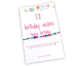 Wish Bracelet 17 Birthday, Wish Bracelet Girl, Birthday Wish Bracelet Card, Rainbow Beaded Wish Bracelet for 17th Birthday, Gift for Girl 17 Il_170x135
