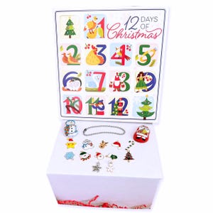 Christmas Countdown  Calendar, Advent Calendar Gift, Advent Calendar Kids, Christmas Jewelry, 12 Day Countdown, Christmas Charm Bracelet,