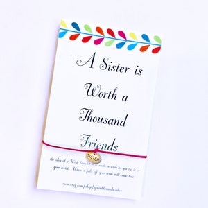 Sister Wish Bracelet, Wish Bracelets Sister, Sister Gifts from Sister, Sister Gifts from Brother, Sister Gift Bracelet, Sister Gift Ideas