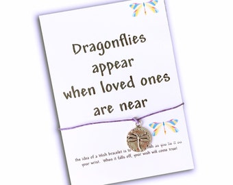 Dragonfly Wish Bracelet: Sympathy Gift with Silver Charm