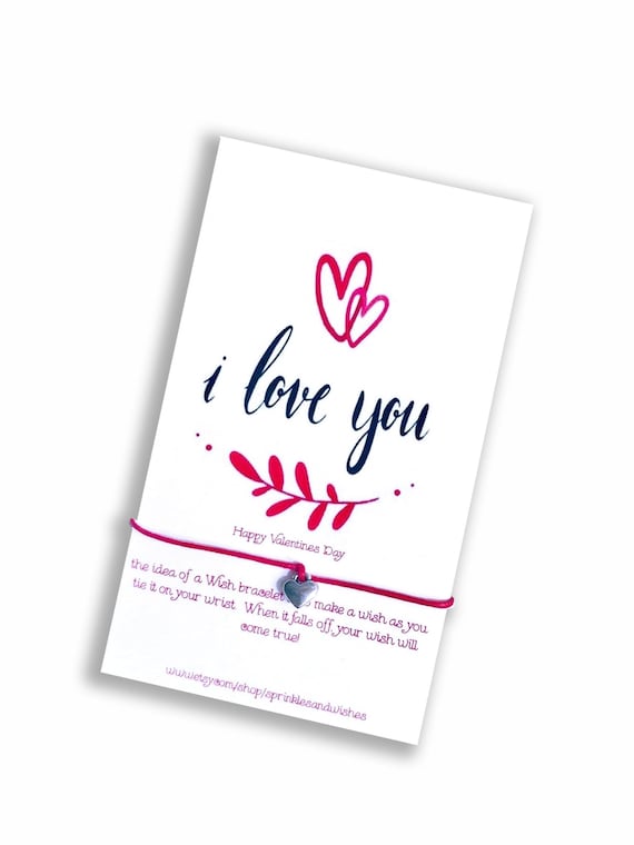 I Love You Card Love Wish Bracelet I Love You Gifts For Her I Love You Heart Wish Bracelet Love Simple Valentines Gifts For Girlfriend By Sprinklesandwishes Catch My Party