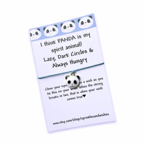 Panda Gifts, Panda Funny Card, Panda Jewelry, Panda Bracelet, Panda Bracelet Charm, Panda Gifts for Girlfriend, Wish Bracelet for Adults