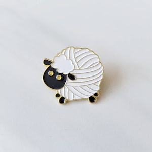 Enamel Sheep Ball of Yarn Pin Lapel Pin