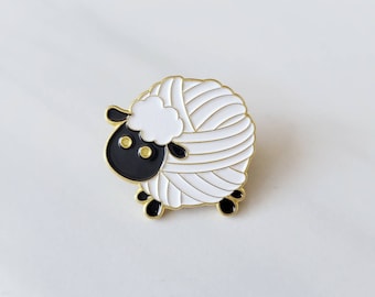 Enamel Sheep Ball of Yarn Pin Lapel Pin