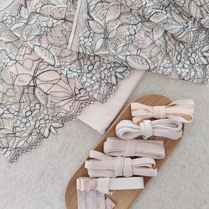 Kit de bralette y braga, rosa y negro