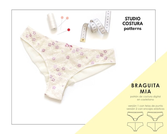 SPANISH PDF Digital Sewing Pattern, MIA Panties Lingerie Sewing Pattern 