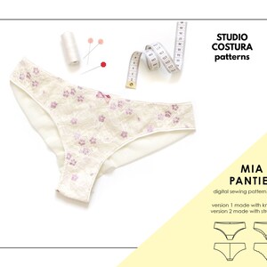 ENGLISH PDF Digital Sewing Pattern, MIA Panties Lingerie Sewing Pattern