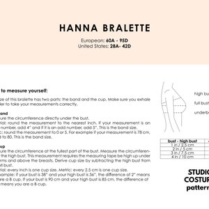 ENGLISH PDF Digital Sewing Pattern, HANNA Bralette Lingerie Sewing Pattern image 3