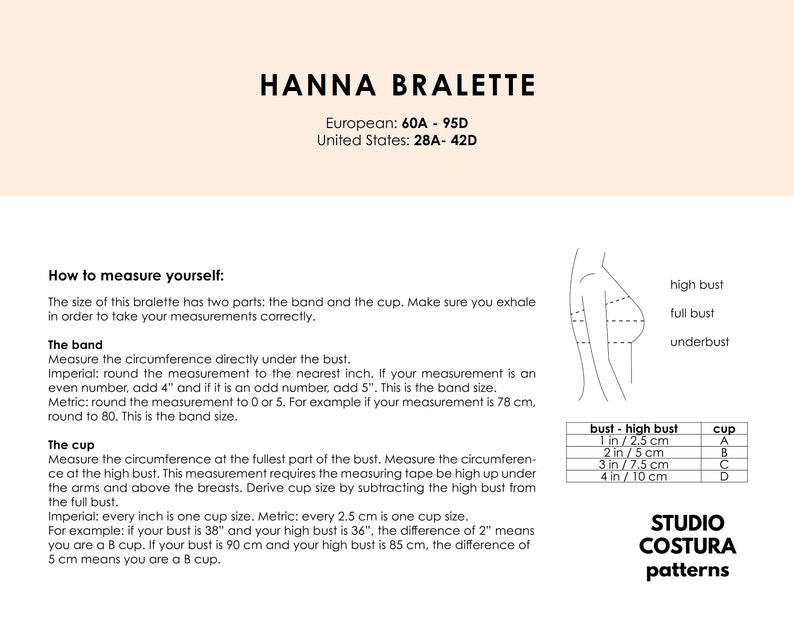 ENGLISH PDF Digital Sewing Pattern, HANNA Bralette Lingerie Sewing Pattern image 3