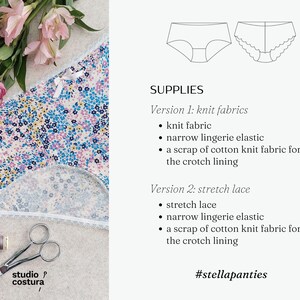 ENGLISH PDF Digital Sewing Pattern, STELLA Panties Lingerie Sewing Pattern image 4