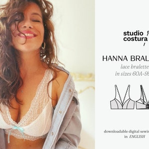 ENGLISH PDF Digital Sewing Pattern, HANNA Bralette Lingerie Sewing Pattern