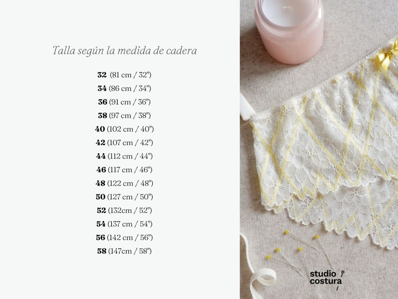 SPANISH PDF Digital Sewing Pattern, STELLA Panties Lingerie Sewing Pattern image 3