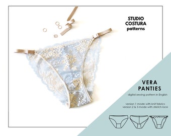 ENGLISH PDF Digital Sewing Pattern, Vera panties Lingerie Sewing Pattern