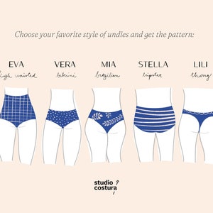 SPANISH PDF Digital Sewing Pattern, STELLA Panties Lingerie Sewing Pattern image 7