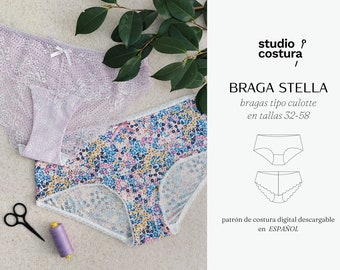 SPANISH PDF Digital Sewing Pattern, STELLA Panties Lingerie Sewing Pattern