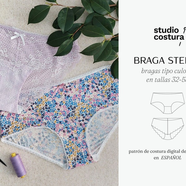 SPANISH PDF Digital Sewing Pattern, STELLA Panties Lingerie Sewing Pattern