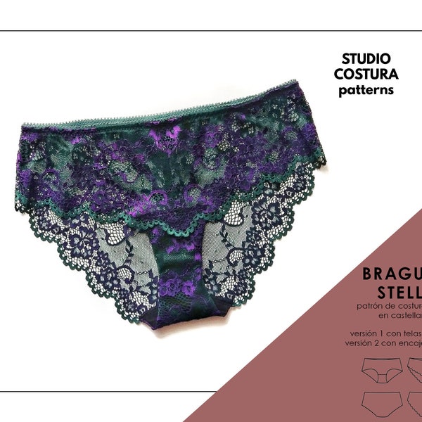 SPANISH PDF Digital Sewing Pattern, STELLA Panties Lingerie Sewing Pattern