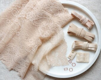Bramaking Lingerie Sewing Kit for Hanna Bralette, Light Pink