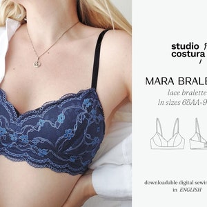 MARA bralette English PDF Digital Sewing Pattern, Lingerie Sewing Pattern in English