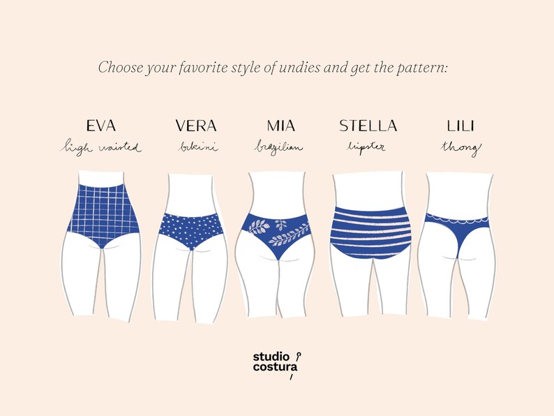 ENGLISH PDF Digital Sewing Pattern, STELLA Panties Lingerie Sewing Pattern image 5