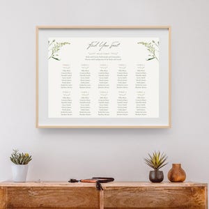Sjabloon voor zitplaatsen met wilde bloemen | sjabloon voor stoelbord vinden | bord met tafelplan wilde bloemen | bloemen bruiloft zitplaatsen bord | landschap