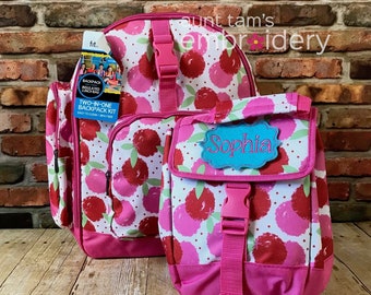 CLEARANCE SALE!  Kids Personalized BackPack and Lunch Bag Kit,  Lunch Bag with Name, Embroidered Lunch Cooler, Insulated Lunch Cooler