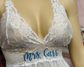Personalized Bridal Lingerie |  Wedding Night, Lingerie Babydoll, Boudoir Nighty, honeymoon lingerie, bridal lingerie set