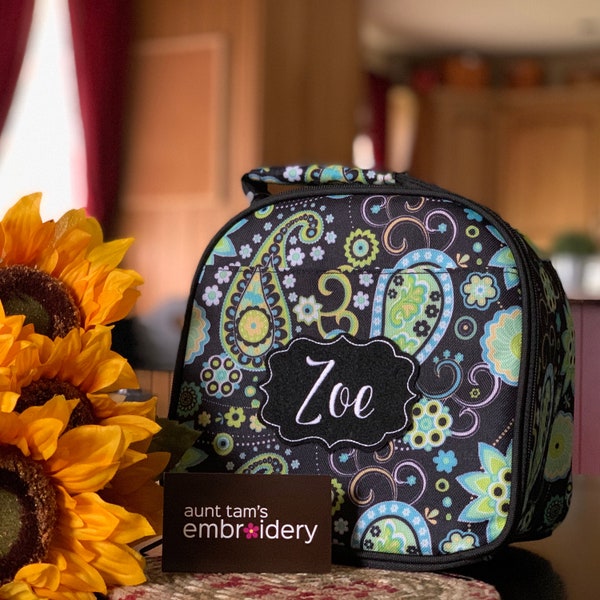 CLEARANCE SALE!  Kids Personalized Lunch Box,   School Bag, Lunch Bag with Name, Embroidered Lunch Cooler, Insulated Lunch Cooler