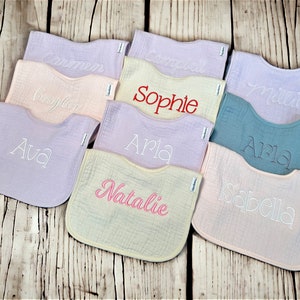 Personalized Soft Muslin Bib with Name Snap Closure Baby image 7