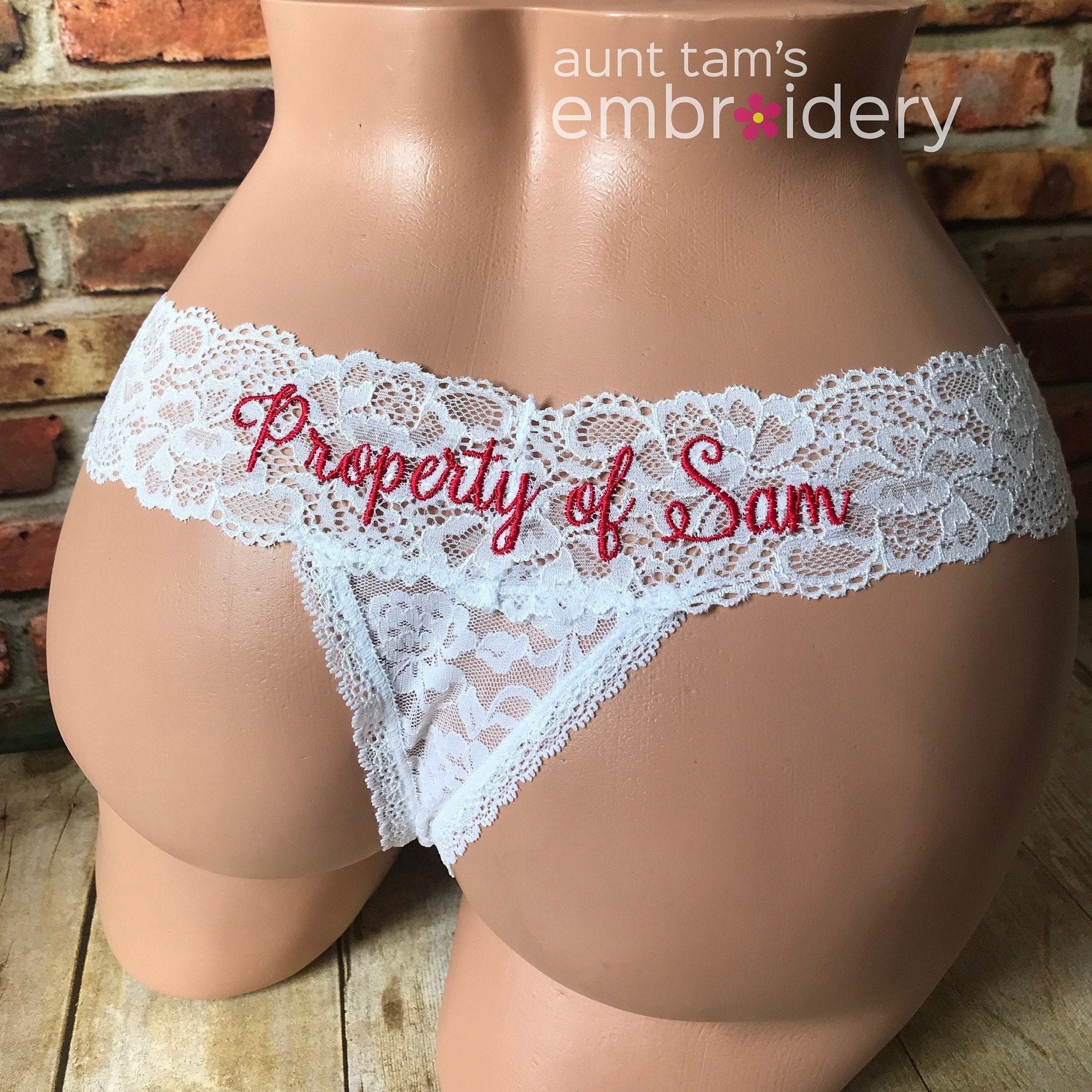 SALE Property of Panties Personalized with name Thong Etsy