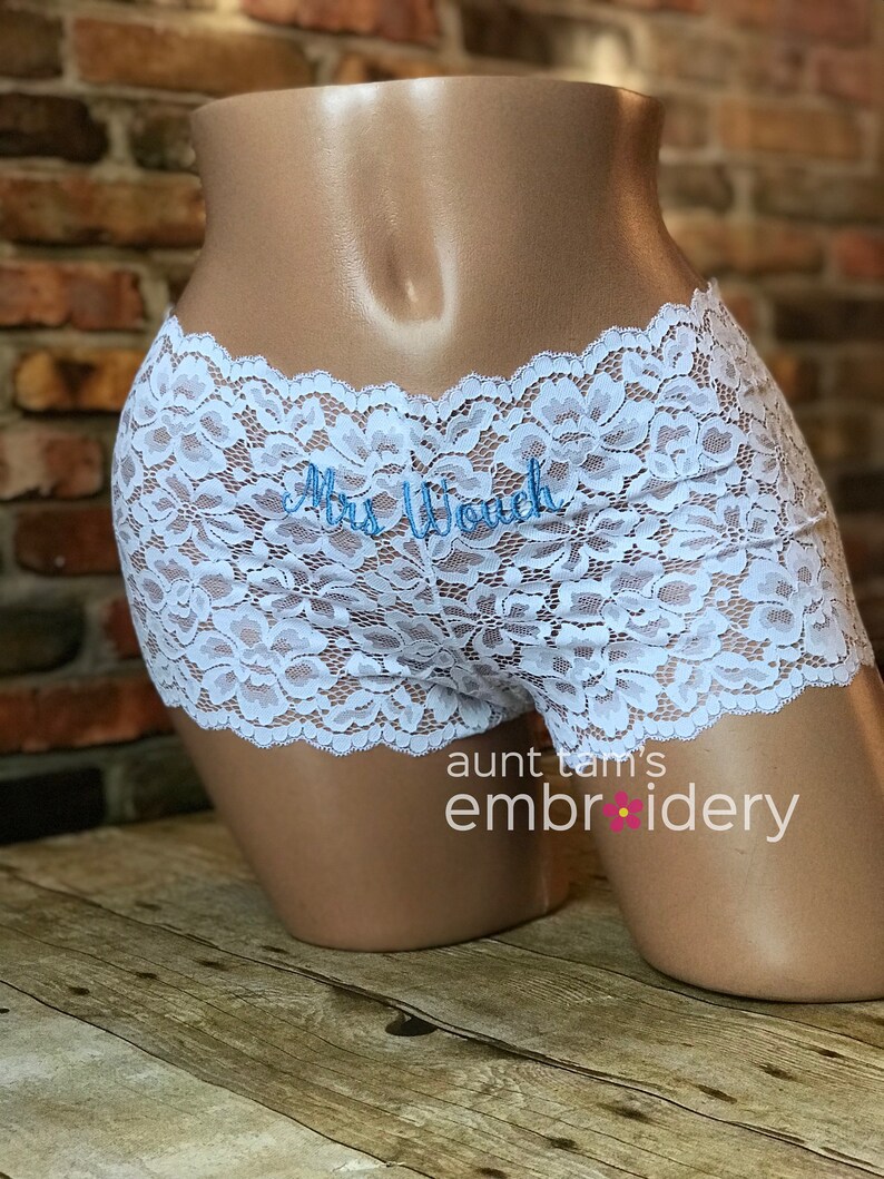 SALE Personalized Bridal White Boyshort Cheeky Panties Etsy