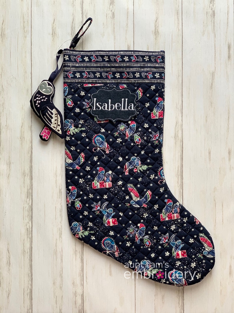 Vera Bradley Christmas Stocking Personalized Holiday Owls Etsy