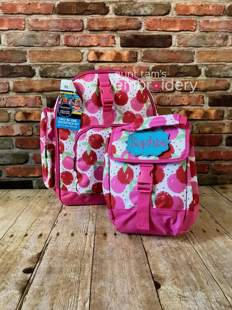 Kids Personalized Backpack and Lunch Bag Kit Lunch Bag With Etsy