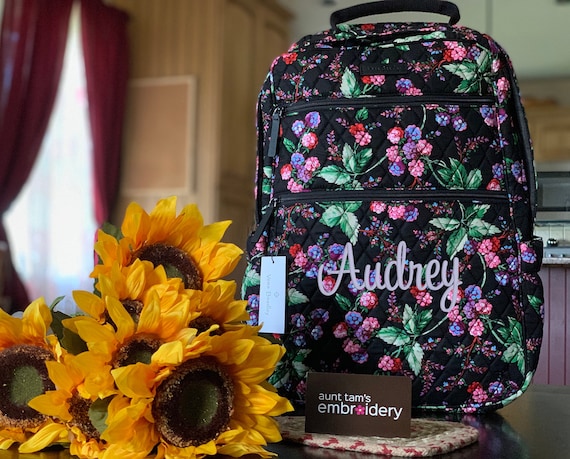 Vera Bradley Tech Backpack Winter Berry Personalized Monogram